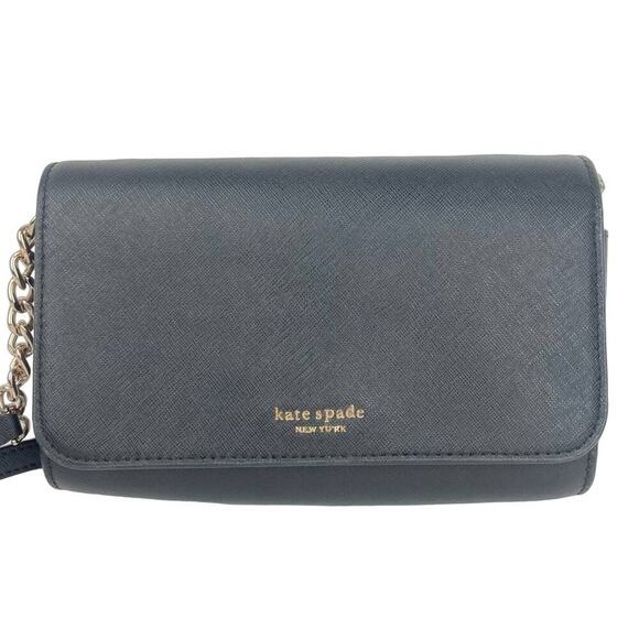 KATE SPADE Staci Small Flap Leather Crossbody in Black - Picture 15 of 15
